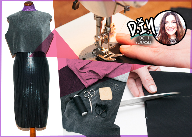 DIY: H Πόπη Αναστούλη σου δείχνει πως να φτιάξεις μόνη σου μια pencil φούστα και ένα crop-top!