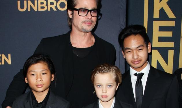 Brad Pitt: Mε τα παιδιά του στην πρεμιέρα του Unbroken, όσο η Angelina Jolie αναρρώνει