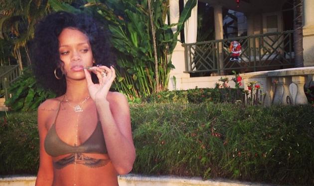 Rihanna: Με μαγιό στους δρόμους της πόλης και ύποπτο… τσιγάρο,  χαλαρώνει στην πατρίδα της!