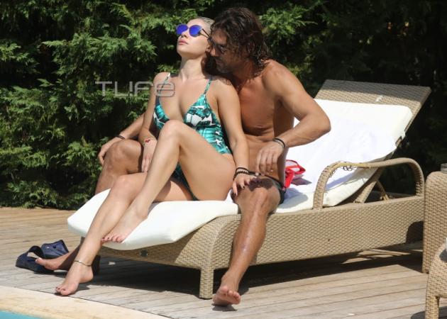 Γιάννης Σπαλιάρας: Αγκαλιές και φιλιά με την Ζωή Τζάνη στην πισίνα! [pics]