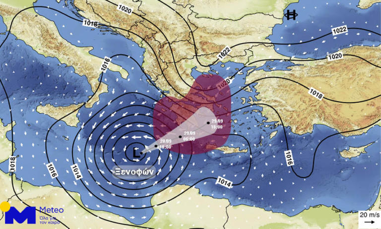 Καιρός: Πού θα κινηθεί και πότε θα χτυπήσει ο κυκλώνας – Καταιγίδες, κρύο και θυελλώδεις άνεμοι