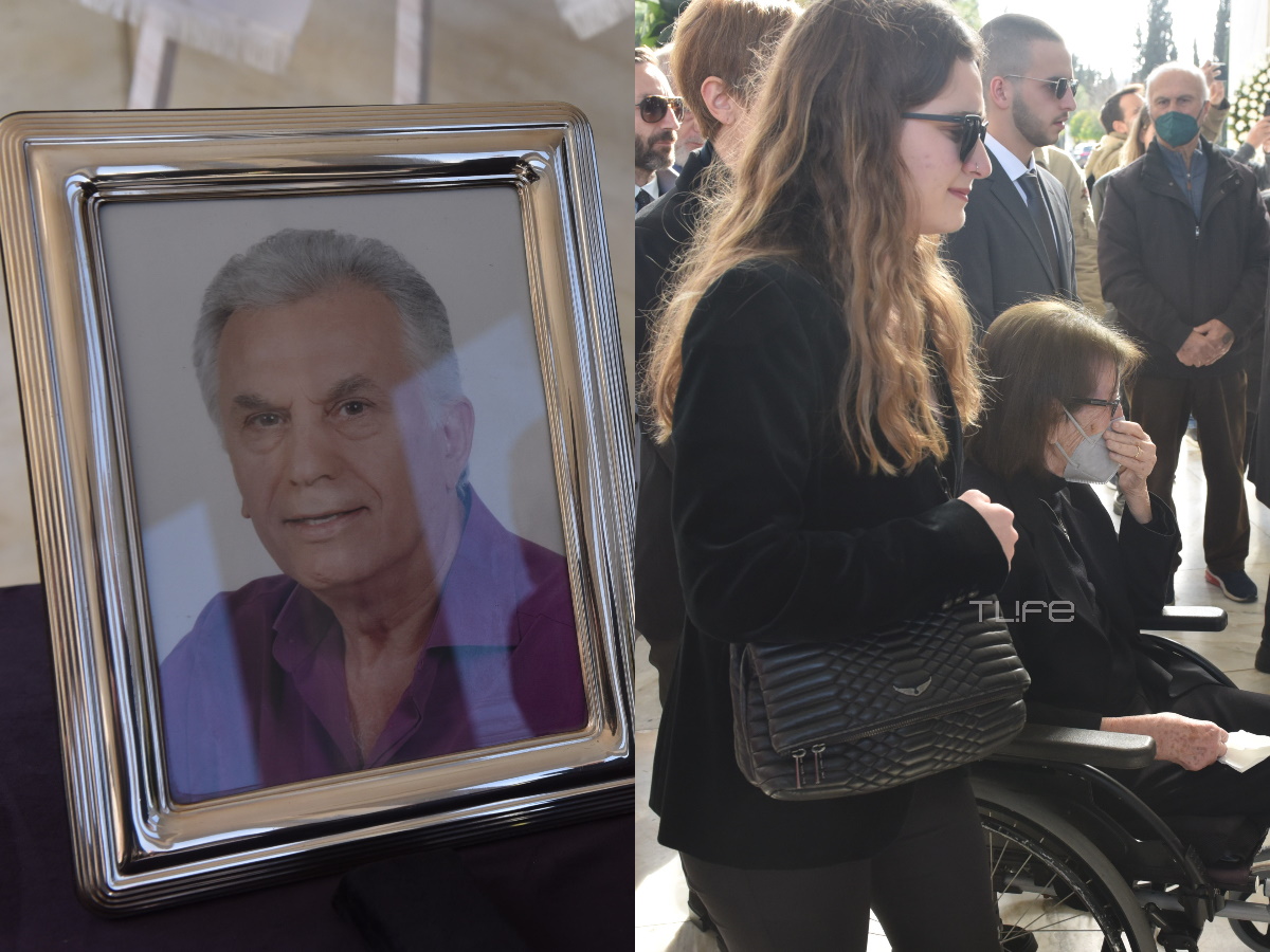 Κηδεία Νίκου Ξανθόπουλου: Συντετριμμένη η σύζυγος του, Εριφύλη στο τελευταίο «αντίο»