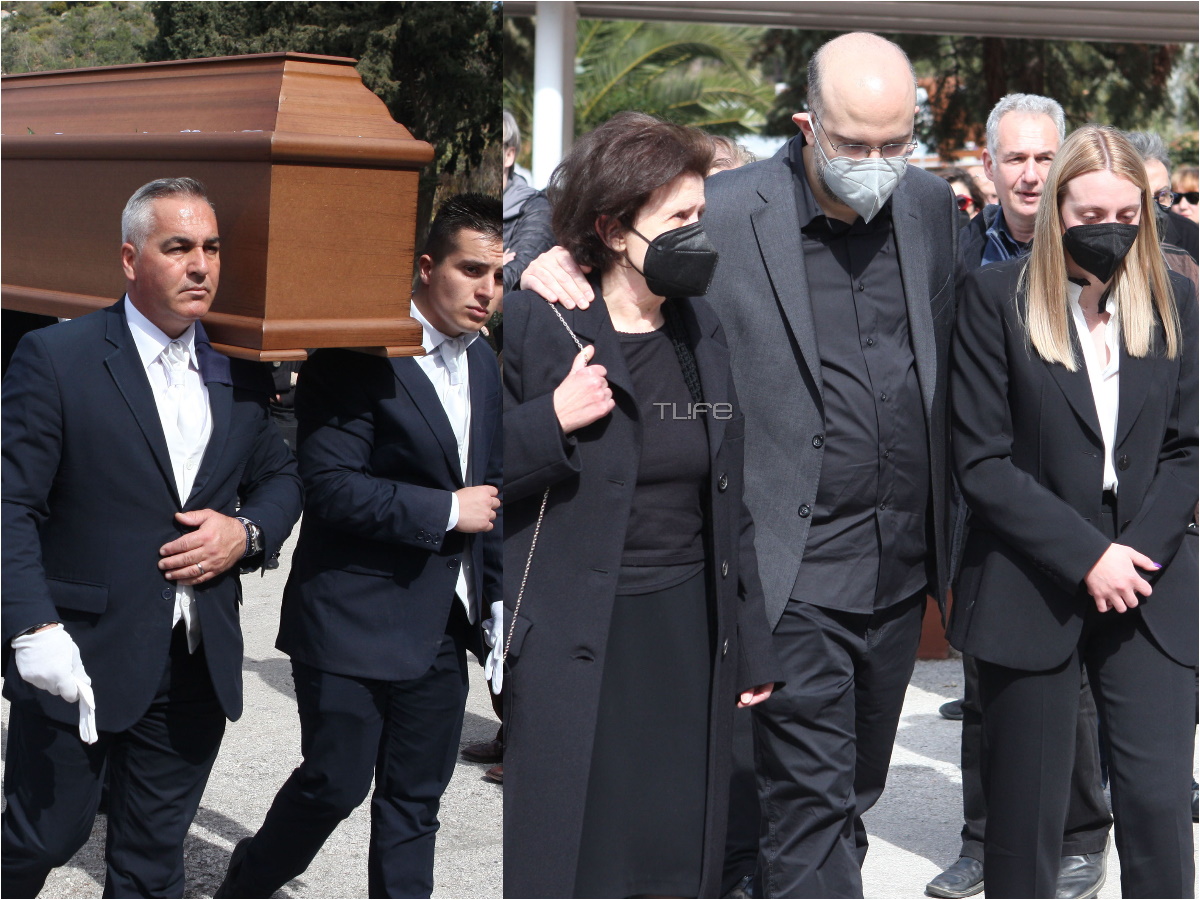 Λάκης Παπαστάθης: Πλήθος κόσμου στην κηδεία του – Συντετριμμένη η σύζυγός του, Υβόννη Μαλτέζου