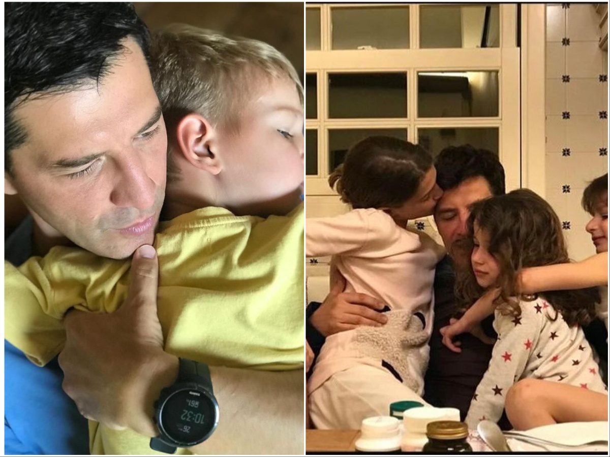 Σάκης Ρουβάς: Οι σπάνιες φωτογραφίες αγκαλιά με τα παιδιά του για την γιορτή του πατέρα
