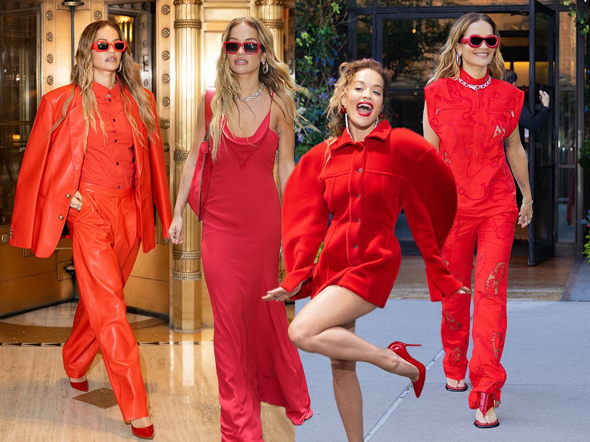 Η Rita Ora φόρεσε 6 διαφορετικά, total red outfits μέσα σε μόλις 24 ώρες – Αν δεν είναι αυτό «The Rise Of Red», τότε τι είναι;